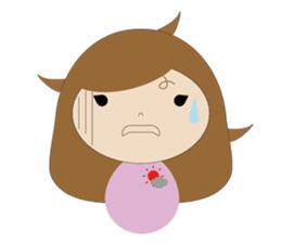 curly hair girl sticker #535091