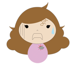 curly hair girl sticker #535092