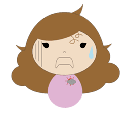 curly hair girl sticker #535092