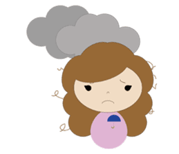 curly hair girl sticker #535093