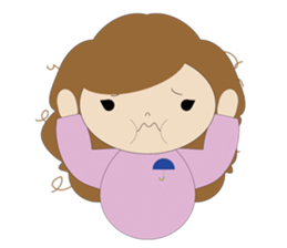 curly hair girl sticker #535094