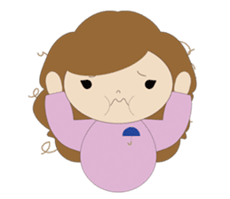 curly hair girl sticker #535094