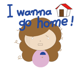 curly hair girl sticker #535095