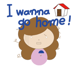 curly hair girl sticker #535095