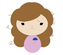 curly hair girl sticker #535096