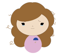 curly hair girl sticker #535096