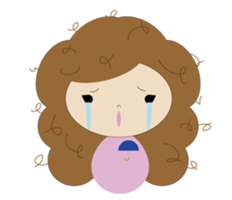 curly hair girl sticker #535097