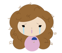 curly hair girl sticker #535097