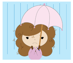 curly hair girl sticker #535098