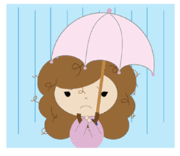 curly hair girl sticker #535098