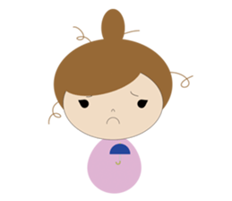 curly hair girl sticker #535099