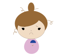 curly hair girl sticker #535099