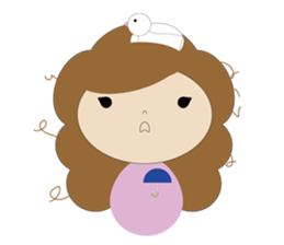 curly hair girl sticker #535101