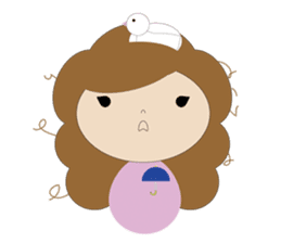 curly hair girl sticker #535101