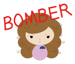 curly hair girl sticker #535102