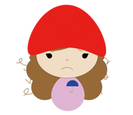 curly hair girl sticker #535103