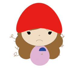 curly hair girl sticker #535103