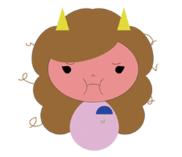 curly hair girl sticker #535104