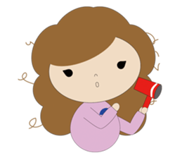 curly hair girl sticker #535105