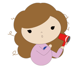 curly hair girl sticker #535105
