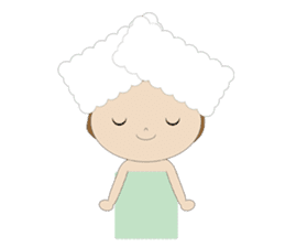 curly hair girl sticker #535107