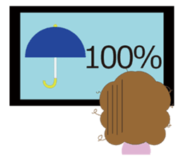 curly hair girl sticker #535108