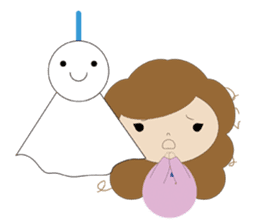 curly hair girl sticker #535109