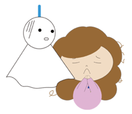 curly hair girl sticker #535110