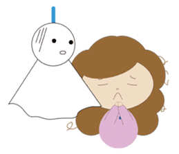 curly hair girl sticker #535110