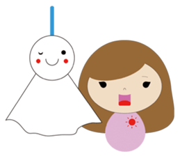 curly hair girl sticker #535111