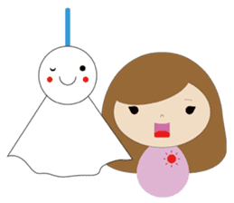 curly hair girl sticker #535111