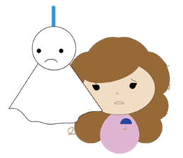 curly hair girl sticker #535112