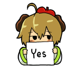 A boy like a puppy. sticker #537759