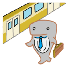 It is a whale that has a tie. sticker #538969