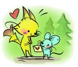 A fox and a rat sticker #542601