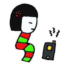 Japanese kokeshi sticker #544531