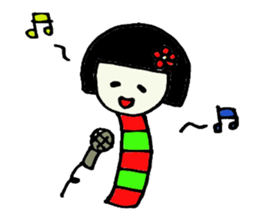 Japanese kokeshi sticker #544533