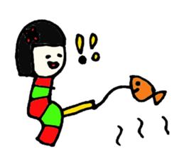 Japanese kokeshi sticker #544541