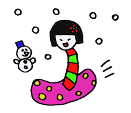 Japanese kokeshi sticker #544544