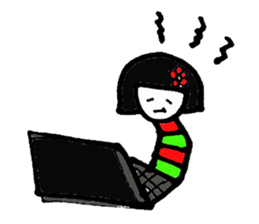 Japanese kokeshi sticker #544545