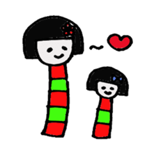 Japanese kokeshi sticker #544547