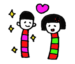 Japanese kokeshi sticker #544549
