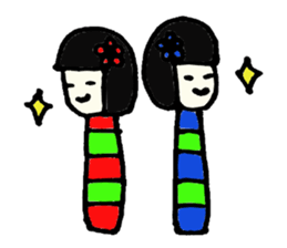Japanese kokeshi sticker #544551