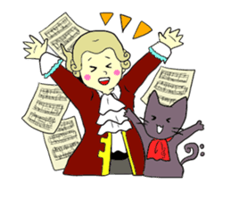 Mozart and the Music cat sticker #545041