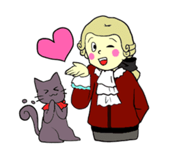 Mozart and the Music cat sticker #545051