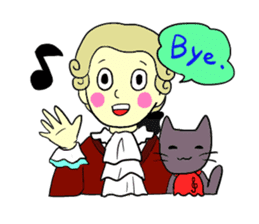Mozart and the Music cat sticker #545072