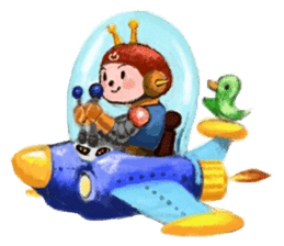 Doctor "Pan" and a boy robot "switch." sticker #545718