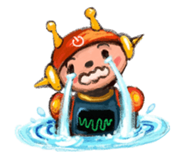 Doctor "Pan" and a boy robot "switch." sticker #545724