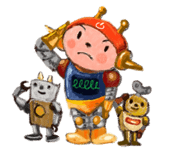 Doctor "Pan" and a boy robot "switch." sticker #545726