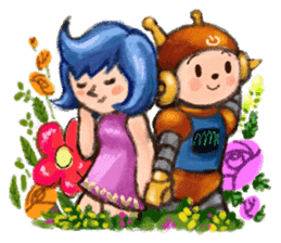 Doctor "Pan" and a boy robot "switch." sticker #545729